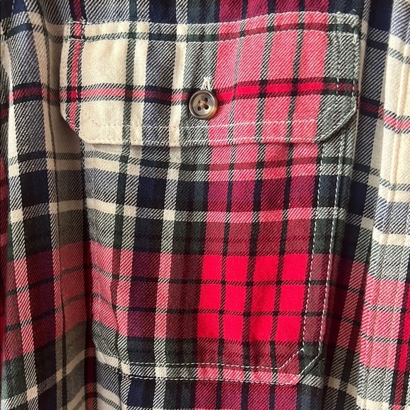 Chaps Red and White Casual Button Down Shirt - Picture 5 of 8